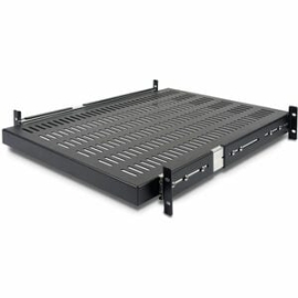 StarTech.com 2U 20 To 30in Adjustable Mounting Depth Vented Sliding Rack Mount Shelf - 50lbs / 22.7kg - 24in Deep - Increase Peripheral And Equipment Accessibility With This Vented Sliding Cabinet Shelf - Adjustable Mounting Depth (20 To 30in) Rack Mount