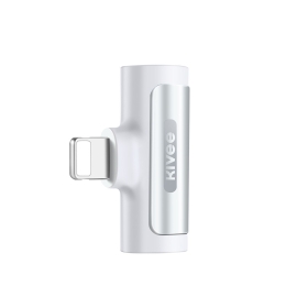 Kivee AD11 IPhone 8-pin To IPhone 8-pin Audio + Charging + Phone Call Adapter White ELEKIVAD11WH