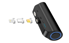 Choetech B660-Bk 3000mAh Mini Power Bank With 3 Magnetic Connectors (Black) ELECHOB660BK