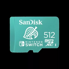SanDisk And Nintendo Cobranded MicroSDXC, Sqxao, 512GB, U3, C10, Uhs-1, 100MB/s R, 90MB/s W, 3x5, Lifetime Limited SDSQXAO-512G-GN3ZN