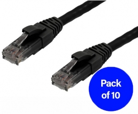 1.5M Cat6 Rj45-Rj45 Pack Of 10 Ethernet Network Cable. Black