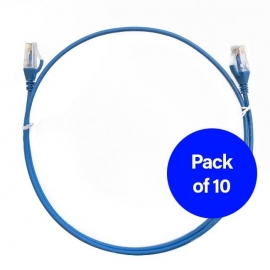 4Cabling 0.5M Cat 6 Ultra Thin Lszh Pack Of 10 Ethernet Network Cable. Blue 004.004.0002.10Pack