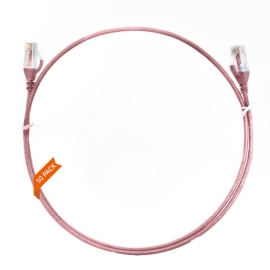 1.5m CAT6 Ultra Thin Lszh Ethernet Network Cable | 50 Pack Pink 004.004.7004.50PACK
