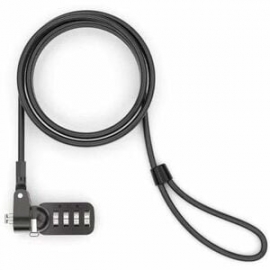 Compulocks Universal Security Cable Lock With 4 Dial Combination - Cable De Seguridad Universal, Ranura T-Bar, Con Combinación De 4 Dígitos - Compatible Con La Ranura De Seguridad T-Bar Estándar - Cable De Acero Galvanizado De 1,8 M, Extrema Resistenc
