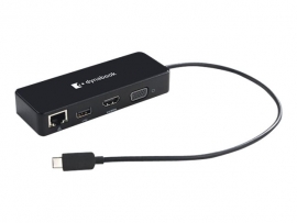 Bundle Dynabook USB-C TRAVEL ADAPTER,SINGLE 4K DISPLAY, HDMI, VGA, LAN + BONUS 0.5M BLUE CAT5 LAN CABLE 1LANCABLE-PS0001UA1PRP 