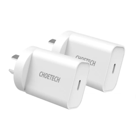 Choetech MIX00109 Usb-c Pd 20W Ac Charger Adapter 2-Pack White ELECHOMIX00109
