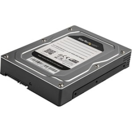 StarTech.com Drive Bay Adapter For 3.5" Sata/600, Serial Attached Scsi (Sas) - 6Gb/s Sas Host Interface Internal - Silver, Black - 1 X Hdd Supported - 1 X SSD Supported - 1 X Total Bay - 1 X 2.5" Bay - Aluminium 25SATSAS35HD