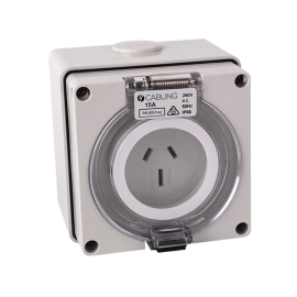 4C | Socket Outlet 3Flat Pin IP66 250V 15A 040.000.0142