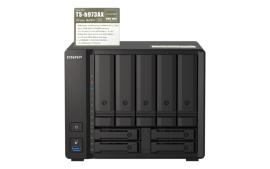 QNAP TS-h973AX-8G,9-bay NAS, AMD Ryzen V1500B 4C 8T 2.2GHz, 8GB DDR4 SODIMM, 5 x 2.5"/3.5" SATA 6Gbps + 2 x 2.5" U.2 NVMe PCIe Gen3 x4 / 2.5" SATA, 3 Years WTY TS-h973AX-8G