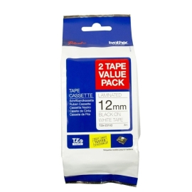 12MM Black On White Twin Pack Tz Tape TZE-231