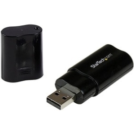 StarTech.com Audio USB Adapter - 1 X Type A USB 2.0 USB Male - 1 X Mini-phone Audio In Female, 1 X Mini-phone Audio Out Female - Black Icusbaudiob