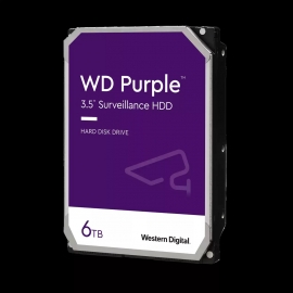 Western Digital Wd 6TB Purple 3.5" Hard Drive, Sata Iii, 5400RPM, 256MB Cache, Surveillance Storage, Up To 64 Cameras, 3y WD64PURZ