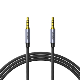 Benfei 427GY 3M 3.5mm Trrs Male To Male Audio Cable, 4-Pole Stereo Mic Aux Cable, Nylon Braided Headphone Jack Cord ELEBEN427GY3M