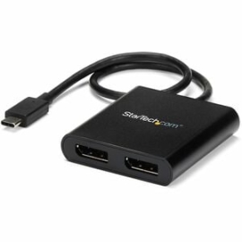 StarTech.com USB-C To Dual DisplayPort 1.2 Adapter, USB Type-C Multi-Monitor Mst Hub, Dual 4K 30Hz DP Display Extender/Splitter, Windows - USB Type-C Multi-Monitor Adapter Drives Dual4K 30Hz Or 1080p 60Hz DisplayPort Displays In Extended/mirrored Mode; D