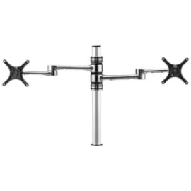 Afs-Atc-Dc Dual Swing Arms On Post - Monitors Each To 8kg (17.6lb) Or 5.5kg (12lb) Curved - Desk Clamp And Bolt Through Fixing Included - Silver AFS-AT-DC-P