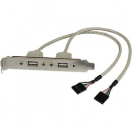 StarTech.com 2 Port USB A Female Slot Plate Adapter - 2 X USB 2.0 Type A - Female - 2 X 5-pin - Silver Usbplate