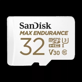 SanDisk Max Endurance MicroSDHC Card, Sqqvr 32G, (15,000 Hrs), Uhs-I, C10, U3, V30, 100MB/s R, 40MB/s W, Sd Adaptor, 3Y SDSQQVR-032G-GN6IA