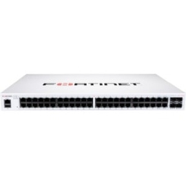 FortiSwitch 148F-Fpoe Layer 2 FortiGate Switch Controller Compatible PoE+ Switch With 48x 1G RJ45 With PoE+ And 4x 10G/1G Sfp+/Sfp Ports And 1x RJ45 Console Port. Max 740W PoE Output Limit. FS-148F-FPOE