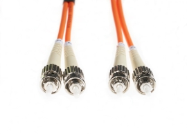 10m St-St OM1 Multimode Fibre Optic Cable: Orange FL.OM1STST10M