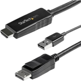 StarTech.com 3 M (9.8 Ft.) HDMI To DisplayPort Cable - 4K 30Hz - USB-powered - Active HDMI To DisplayPort Cable (HD2DPMM10) - This 4K HDMI To DisplayPort Cable With USB Power Lets You Connect An HDMI Video Source Such As Your Laptop Desktop Blu-ray™ Pl