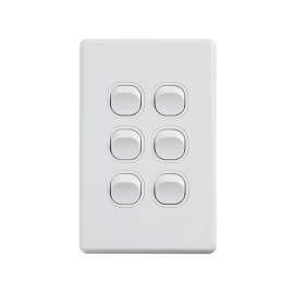 4C | Classic 6 Gang Switch 250V 16AX | Vertical 040.000.0300