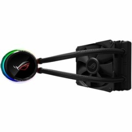 Rog-Ryuo-120 Aio Oled CPU Cooler - 120MM Fan (800 2500 Rpm) Fan Static Pressure: 5.0 MMH2O Fan Air Flow: 80.95 Cfm Fan Noise: 37 Db(A) Control Mode: Pwm - 150 X 122 X 27MM Aluminum Radiator With Sleev ROG Ryuo 120