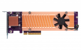 QNAP - Quad M.2 PCIe SSD expansion card; supports up to four M.2 2280 formfactor M.2 PCIe (Gen3 x4) SSDs; QM2-4P-384