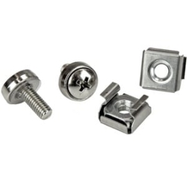 StarTech.com Rack Screws - 20 Pack - Installation Tool - 12 Mm M5 Screws - M5 Nuts - Cabinet Mounting Screws And Cage Nuts - Rack Screw, Cage Nut - 12 Mm - Silver - 20 / Pack CABSCRWM520