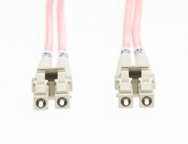5m Lc-Lc OM1 Multimode Fibre Optic Cable: Salmon Pink FL.OM1LCLC5MP