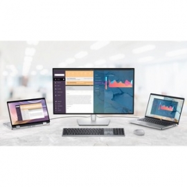 Dell KB700 Keyboard - Wireless Connectivity - English (US) - QWERTY Layout - Titan Gray - Scissors Keyswitch - Bluetooth/RF - 5 - 2.40 GHz Mute, Volume Down, Volume Up Hot Key(s) - PC, Mac - AAA Battery Size Supported 580-AKRN