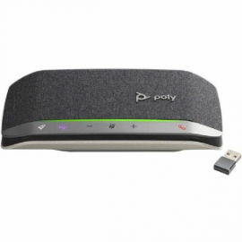 Poly Sync 20 20+ Speakerphone - Black, Silver - USB - Microphone - USB, Battery - Desktop 216867-01