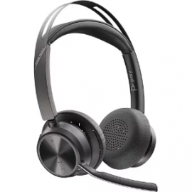 Poly Voyager Focus 2 Wired/Wireless Over-the-head Stereo Headset - Binaural - Ear-cup - 5000 cm - Bluetooth - 20 Hz to 20 kHz - MEMS Technology, Noise Cancelling, Electret, Condenser Microphone - Noise Canceling - USB Type A 213726-01