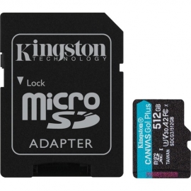 Kingston Canvas Go! Plus 512 GB Class 10/UHS-I (U3) microSDXC - 170 MB/s Read - 90 MB/s Write SDCG3/512GB