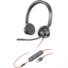Poly Plantronics Blackwire BW3325-M USB-A Wired Over-the-head Stereo Headset - Binaural - Supra-aural - 32 Ohm - 20 Hz to 20 kHz - Noise Cancelling Microphone - Mini-phone (3.5mm), USB Type A 214016-01