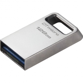 Kingston DataTraveler Micro 128 GB USB 3.2 (Gen 1) Type A Flash Drive - Silver - 200 MB/s Read Speed DTMC3G2/128GB
