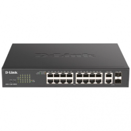 D-Link DGS-1100 DGS-1100-18PV2 16 Ports Manageable Ethernet Switch - 2 Layer Supported - Modular - 2 SFP Slots - 166.70 W Power Consumption - 130 W PoE Budget - Optical Fiber, Twisted Pair - PoE Ports - 1U High - Rack-mountable, Desktop DGS-1100-18PV2