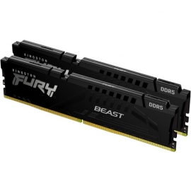 Kingston FURY Beast RAM Module for Motherboard - 32 GB (2 x 16GB) - DDR5-4800/PC5-38400 DDR5 SDRAM - 4800 MHz - CL38 - 1.10 V - On-die ECC - 288-pin - DIMM KF548C38BBK2-32