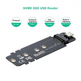 CHOETECH PC-HDE02 M.2 to USB SSD Reader (Enclosure only) Supports M-Key (PCI-E NVMe-based)