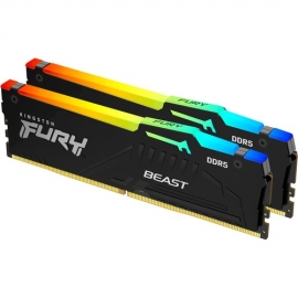 Kingston FURY Beast RAM Module for Desktop PC, Motherboard - 32 GB (2 x 16GB) - DDR5 5200/PC5-41600 DDR5 SDRAM - 5200 MHz Single-rank Memory - CL40 - 1.25 V - Non-ECC - Unbuffered - 288-pin - DIMM KF552C40BBAK2-32
