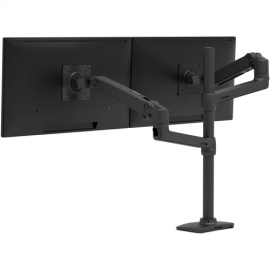 Ergotron Desk Mount for Monitor, Display, TV - Matte Black - Height Adjustable - 2 Display(s) Supported - 101.6 cm (40") Screen Support - 19.96 kg Load Capacity - 100 x 100, 75 x 75 - Yes 45-509-224
