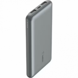 Belkin BoostCharge Power Bank - Space Gray - For iPhone - 2 x Type-A 15W, 1 x Type-C 15W - 10000 mAh - 3 x USB - Space Gray BPB011BTGY