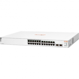 HPE Aruba Instant On 1830 24 Ports Manageable Ethernet Switch - Gigabit Ethernet - 10/100/1000Base-T - 2 Layer Supported - 2 SFP Slots - 13.40 W Power Consumption - 195 W PoE Budget - Twisted Pair - PoE Ports - Desktop, Surface Mount, Table Top, Wall  JL8