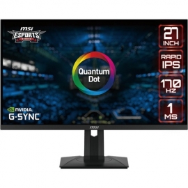 MSI G274QPF-QD 27" WQHD Quantum Dot LED Gaming LCD Monitor - 16:9 - Black - 685.80 mm Class - Rapid IPS - 2560 x 1440 - 1.07 Billion Colors - G-sync Compatible - 400 cd/m² - 1 ms - 170 Hz Refresh Rate - HDMI - DisplayPort G274QPF QD