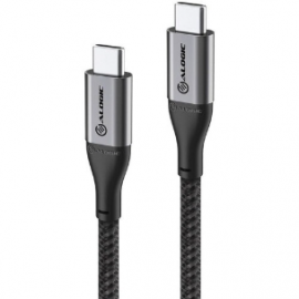 Alogic SUPER Ultra 1.50 m USB-C Data Transfer Cable for Phone, Tablet, Notebook - 1 - First End: 1 x USB 2.0 Type C - Male - Second End: 1 x USB 2.0 Type C - Male - 480 Mbit/s - Shielding - Space Gray ULCC21.5-SGR
