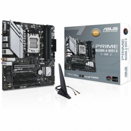 Asus Prime B650M-A WIFI II-CSM Gaming Desktop Motherboard - AMD B650 Chipset - Socket AM5 - Micro ATX - Ryzen 7 Processor Supported - 192 GB DDR5 SDRAM Maximum RAM - DIMM, UDIMM - 4 x Memory Slots - Gigabit Ethernet - 2.5Gigabit Ethernet - IEEE 802.11 a/
