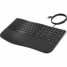 HP 485 Keyboard - Cable Connectivity - USB Type A Interface - Black - Plunger Keyswitch Programmable Hot Key(s) - Windows 11, Windows 10, macOS, iOS, ChromeOS - PC 8T6M2AA