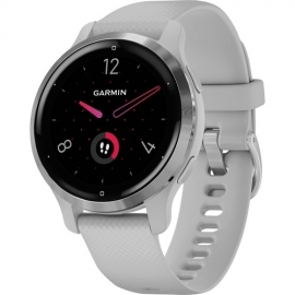 Garmin Venu 2S Smart Watch - 40.40 mm Case Height - 40.40 mm Case Width - Silver Body Color - Mist Grey Case Color - Stainless Steel Body Material - Fiber Reinforced Polymer Case Material - Silicone Band Material - Wireless LAN - Heart Rate Monitor, Pulse