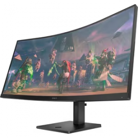 HP OMEN 34c 34" Class UW-QHD Curved Screen Gaming LCD Monitor - 21:9 - 34" Viewable - Vertical Alignment (VA) - Edge LED Backlight - 3440 x 1440 - 16.7 Million Colours - FreeSync Premium - 400 cd/m² - 1 ms - Speakers - HDMI - DisplayPort 780K9AA