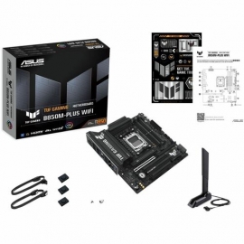TUF B850M-PLUS WIFI Gaming Desktop Motherboard - AMD B850 Chipset - Socket AM5 - Micro ATX - Ryzen 7 Processor Supported - 192 GB DDR5 SDRAM Maximum RAM - DIMM, UDIMM - 4 x Memory Slots - Gigabit Ethernet - 2.5Gigabit Ethernet - IEEE 802.11ax - HDMI - Dis