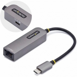 StarTech.com 2.5GbE USB-C to Ethernet Adapter, 100W PD Pass-Through, NBASE-T NIC, USB 3.0 Type-C 2.5/1G Multi Speed Network, USB 3.1 RJ45 - 2.5GbE USB-C to Ethernet Adapter securely connect to networks over CAT5e/RJ45/LAN; 100W PD Pass-Through; NBASE-T N